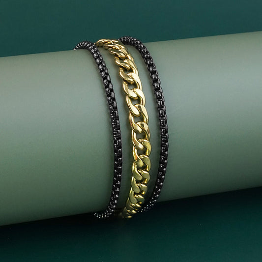 Gold and Black Plating Bracelets