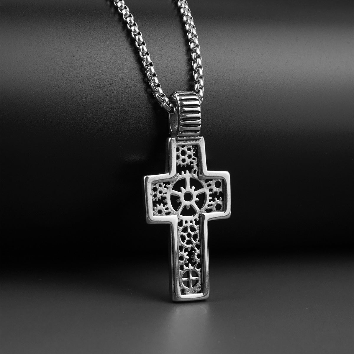 Gear Cross Pendant