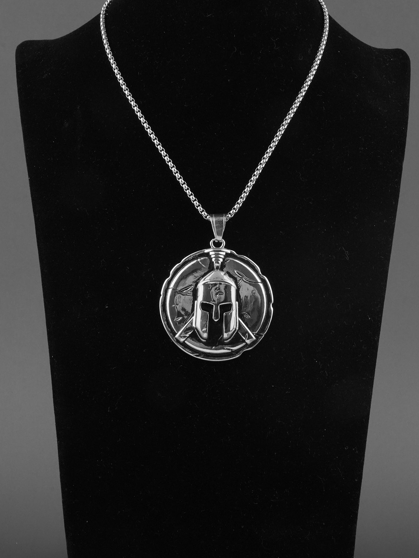 Warrior Helmet Circle Pendant