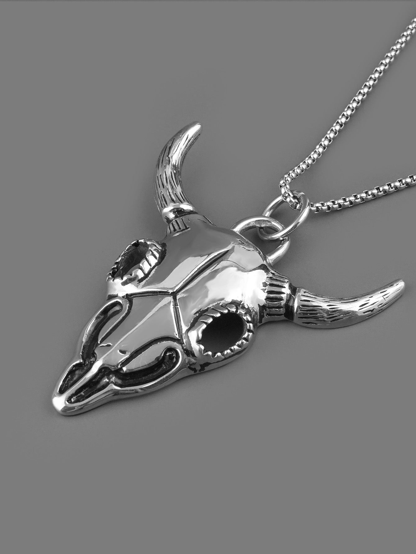 Gothic Stainless Steel Bull Head Pendant