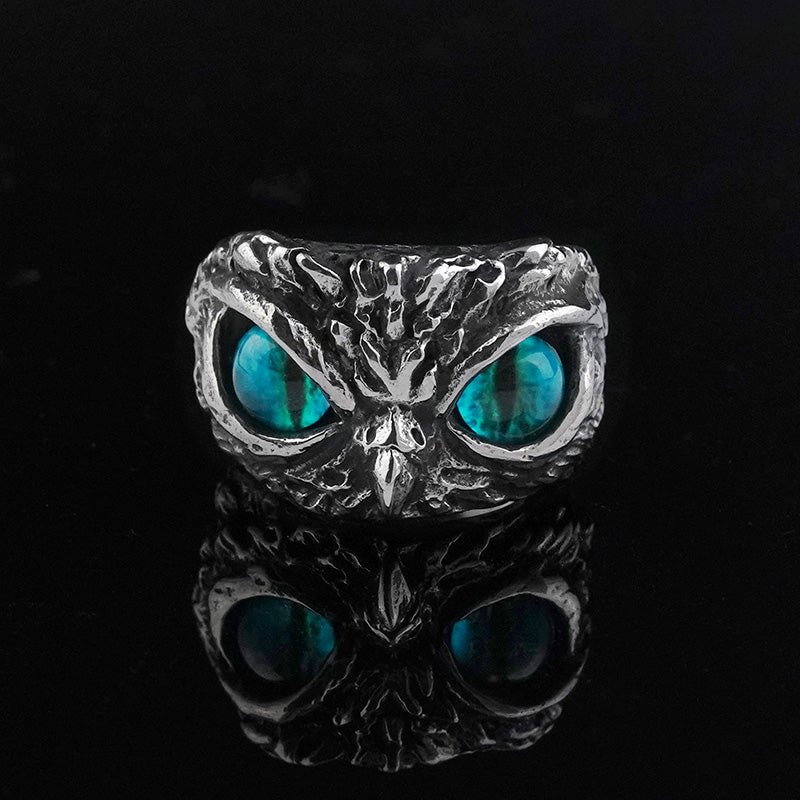 Blue Eyes Owl Ring