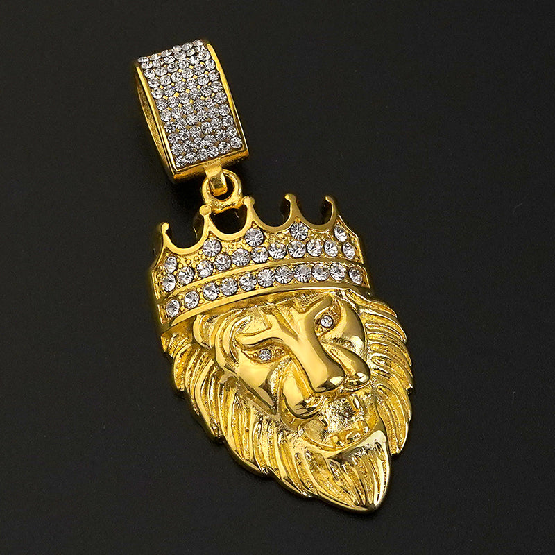 Lion Head Pendants Animal CZ