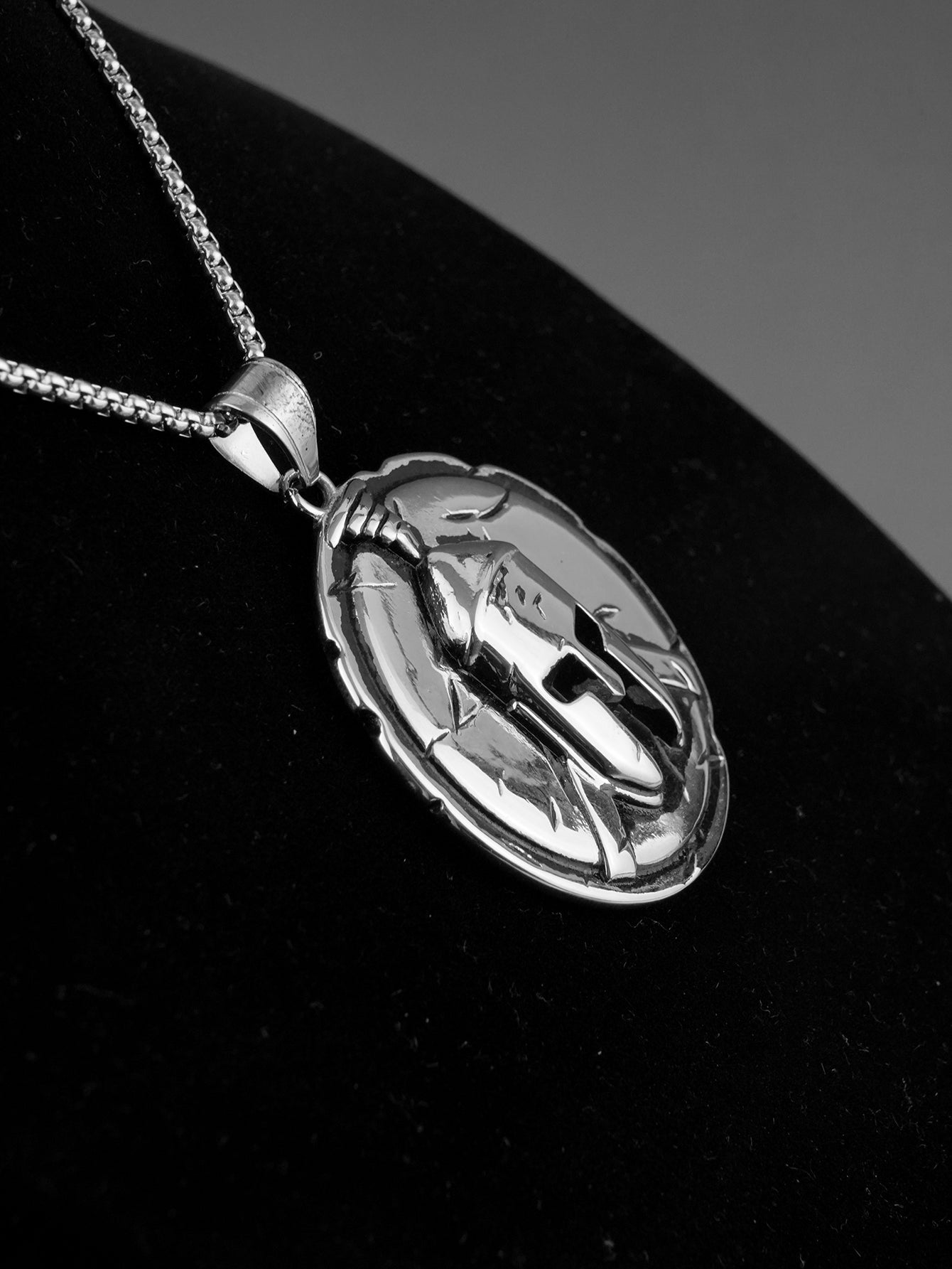 Warrior Helmet Circle Pendant