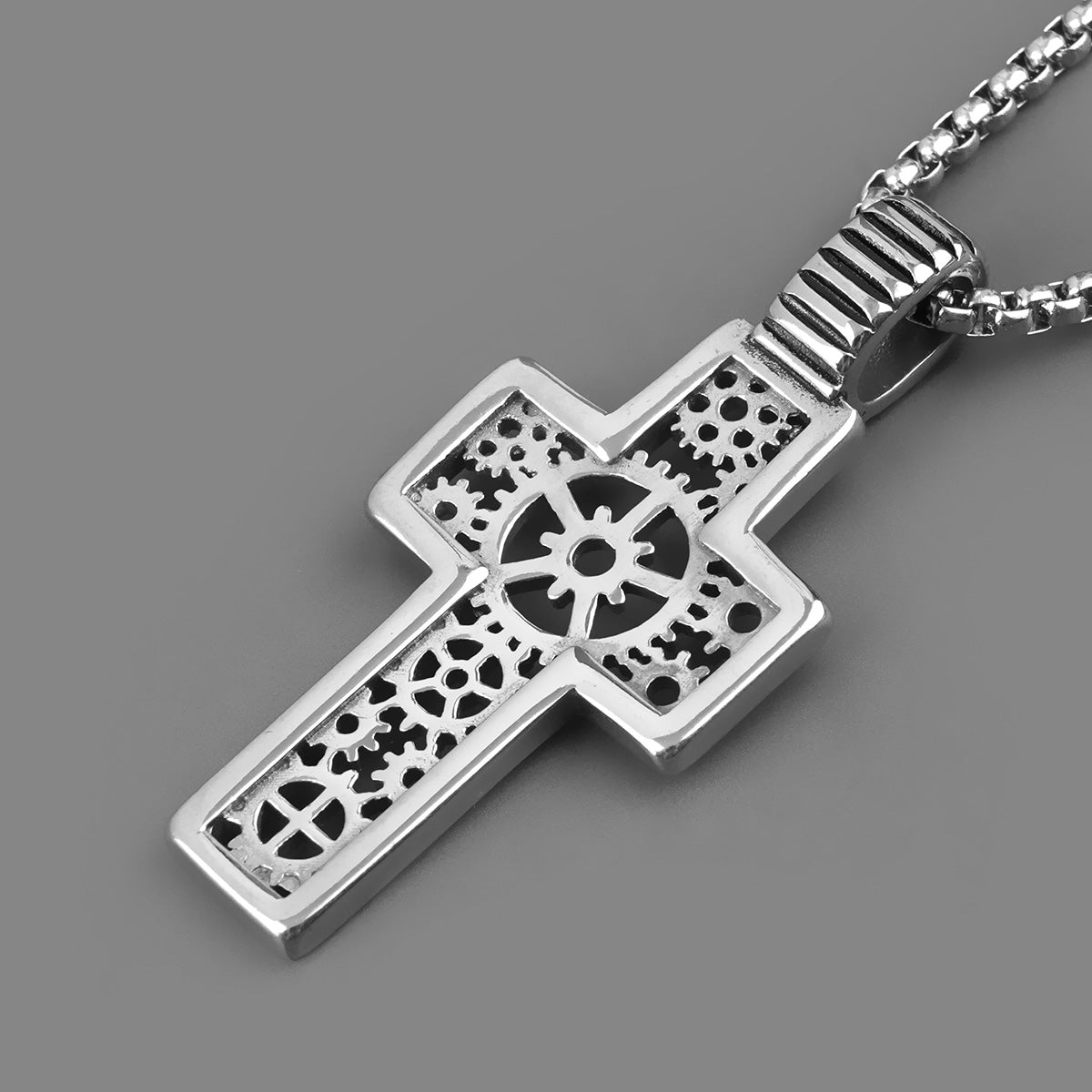 Gear Cross Pendant