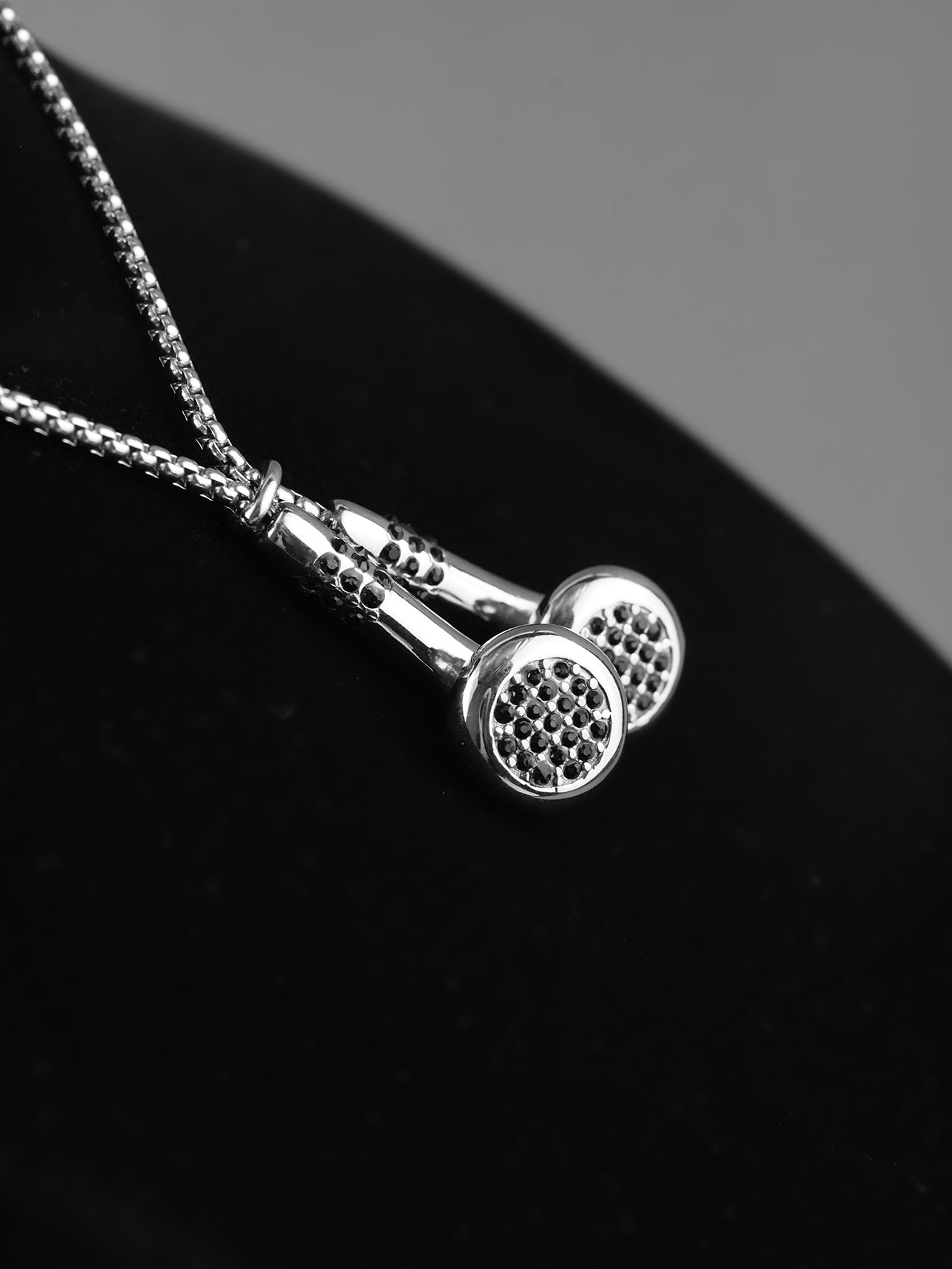 CZ Headphones Necklace