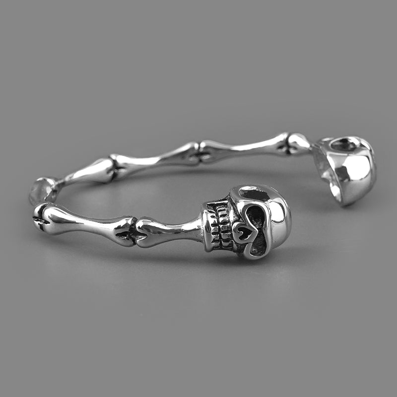 Double Skull Head Skeleton Design Bangles