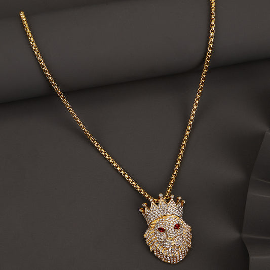 Lion Head Pendants Animal CZ