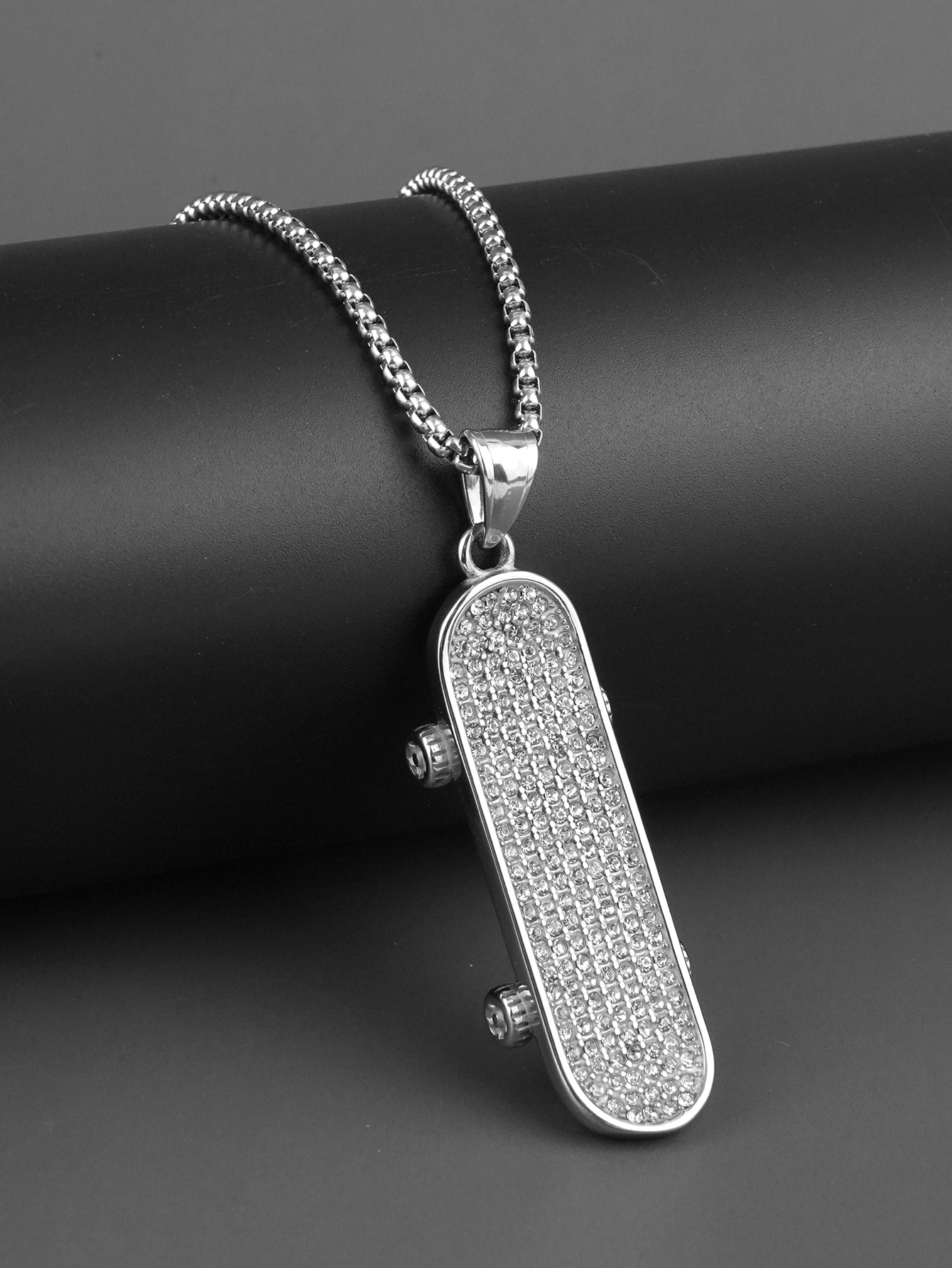 Skateboard CZ Crystal Pendants