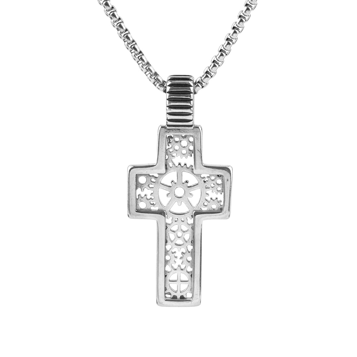 Gear Cross Pendant