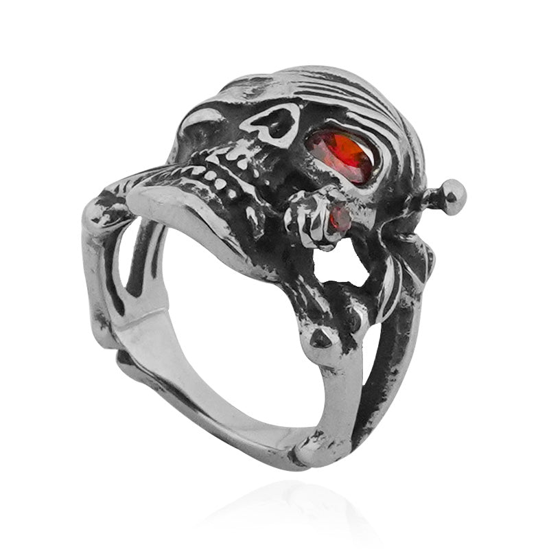 Red Eye Skull Ring