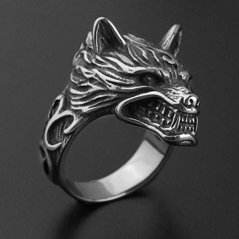 Wolf Design Stainless Steel  Rings