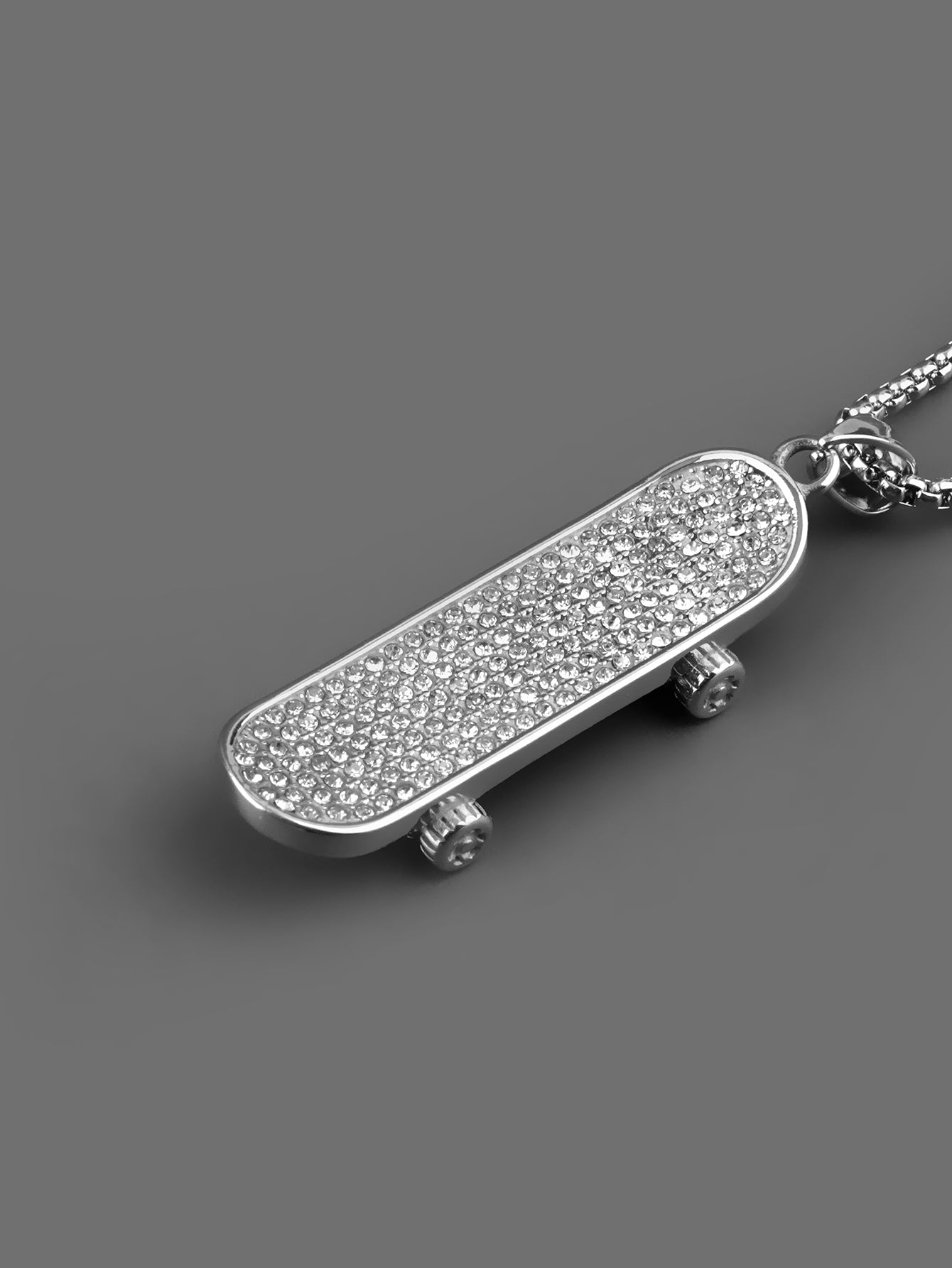 Skateboard CZ Crystal Pendants