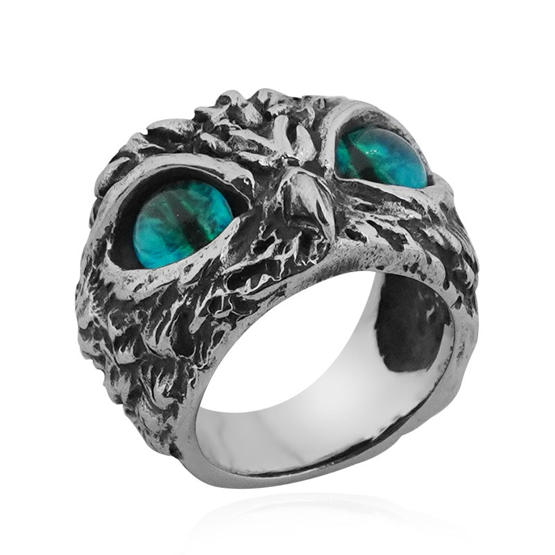 Blue Eyes Owl Ring