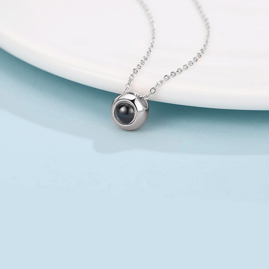 Stainless steel Pendant Cute Simple Mini circle Stone with thin chain