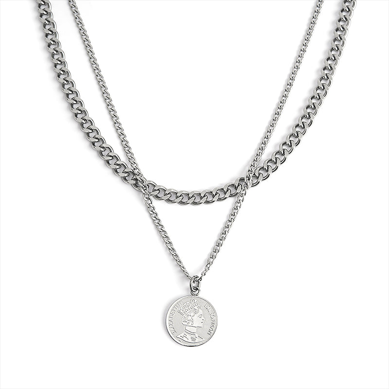 Double layer Coins Necklace