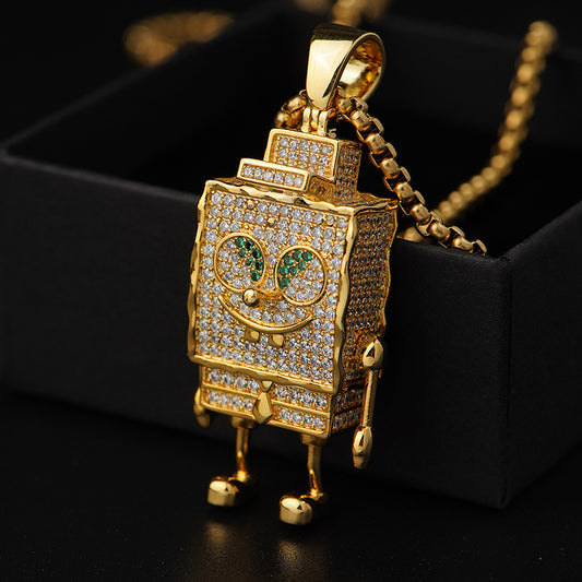 Gold Animation Pendant CZ