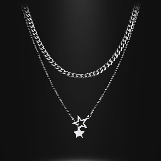 Double layer Stars Necklace