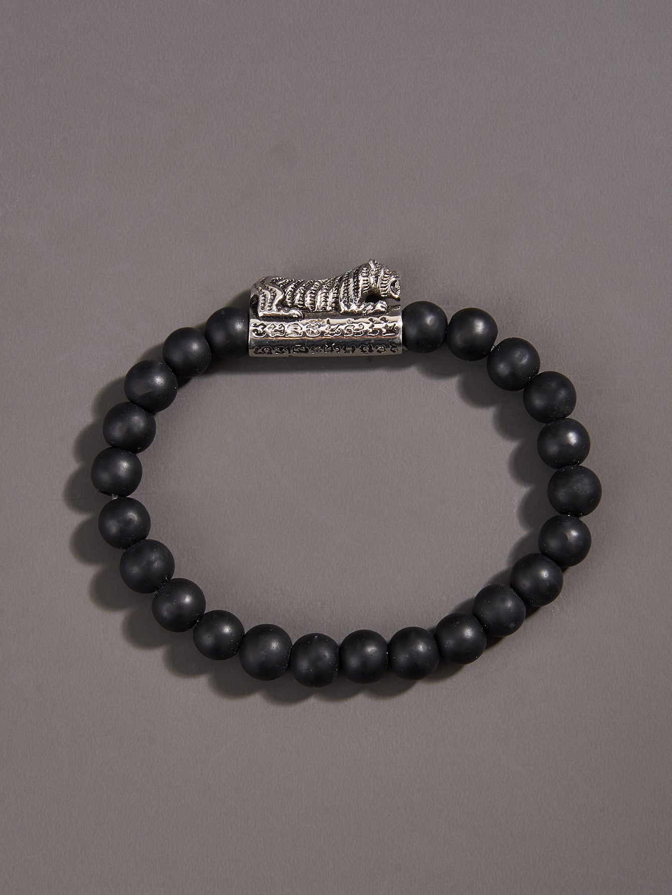 Frosted Black Beads Tiger Bracelets