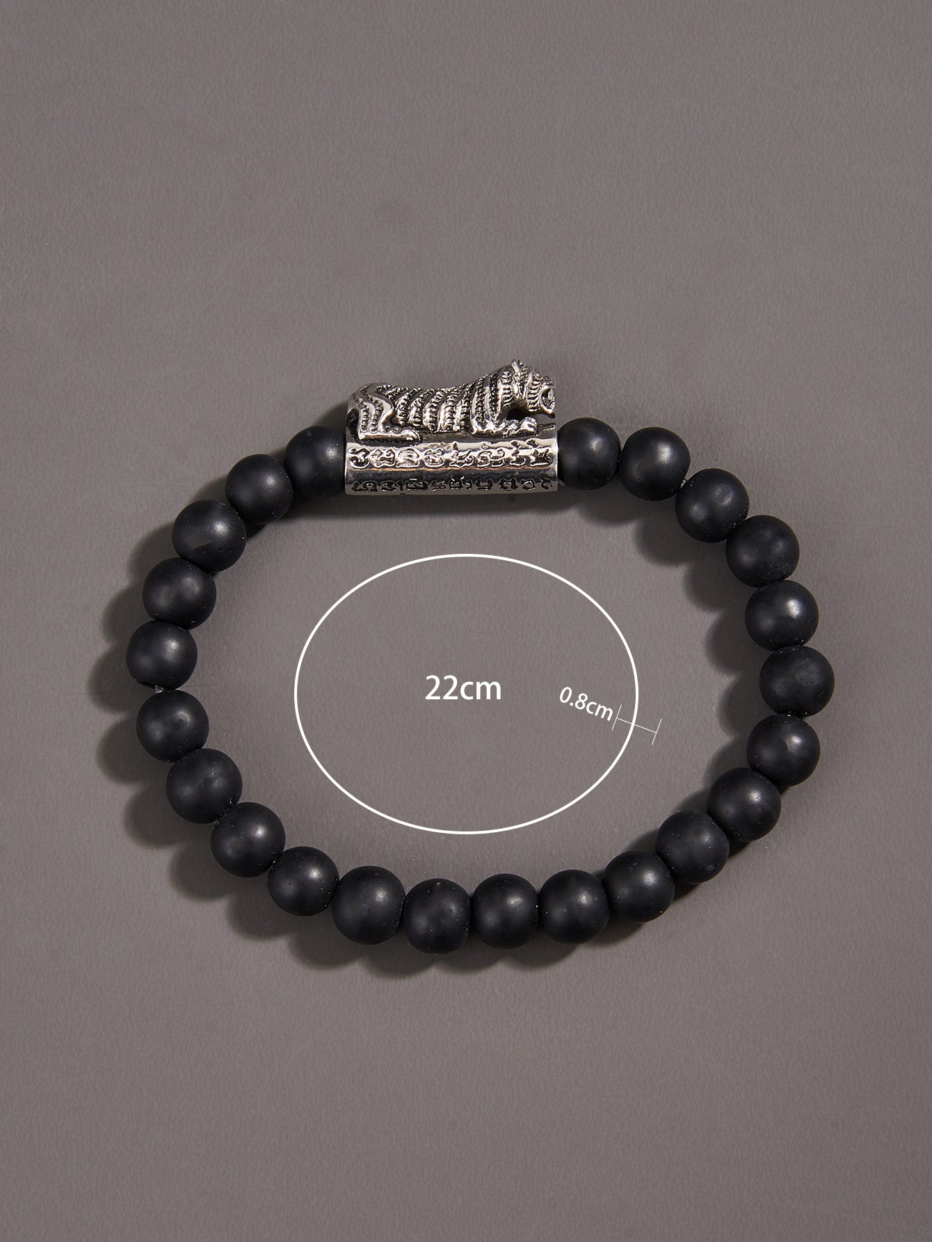 Frosted Black Beads Tiger Bracelets