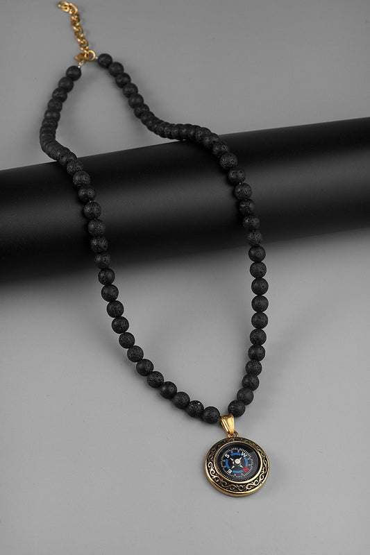 Circle Black Beads Necklace