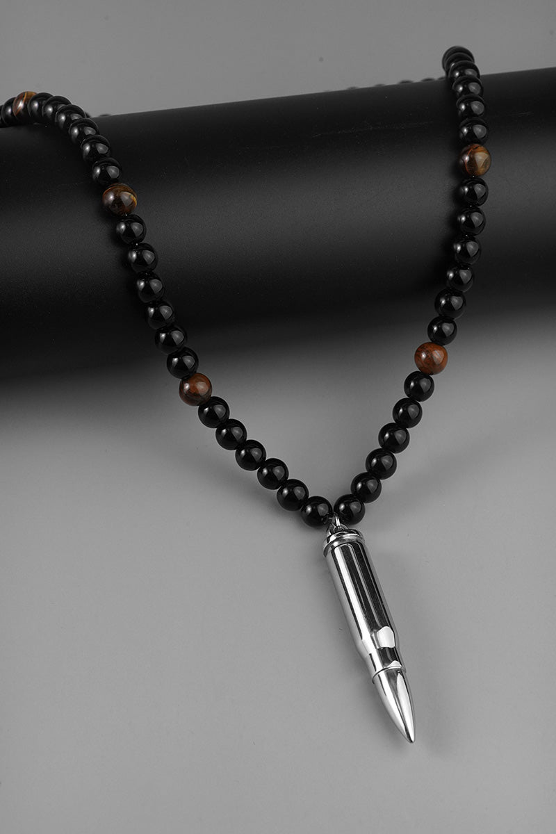 Bullet Black Beads Necklace