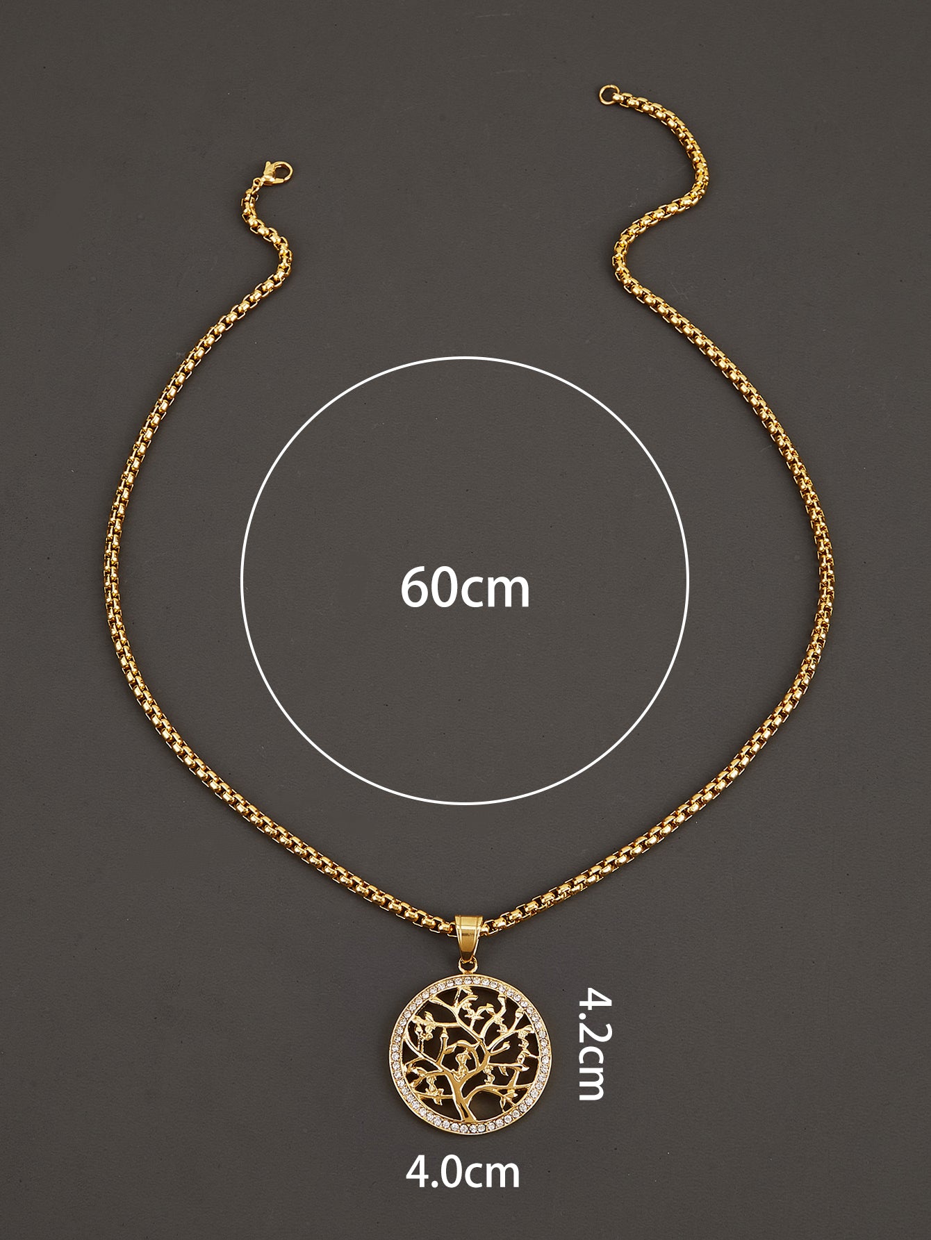 Tree of Life Gold Plated Circle Pendants